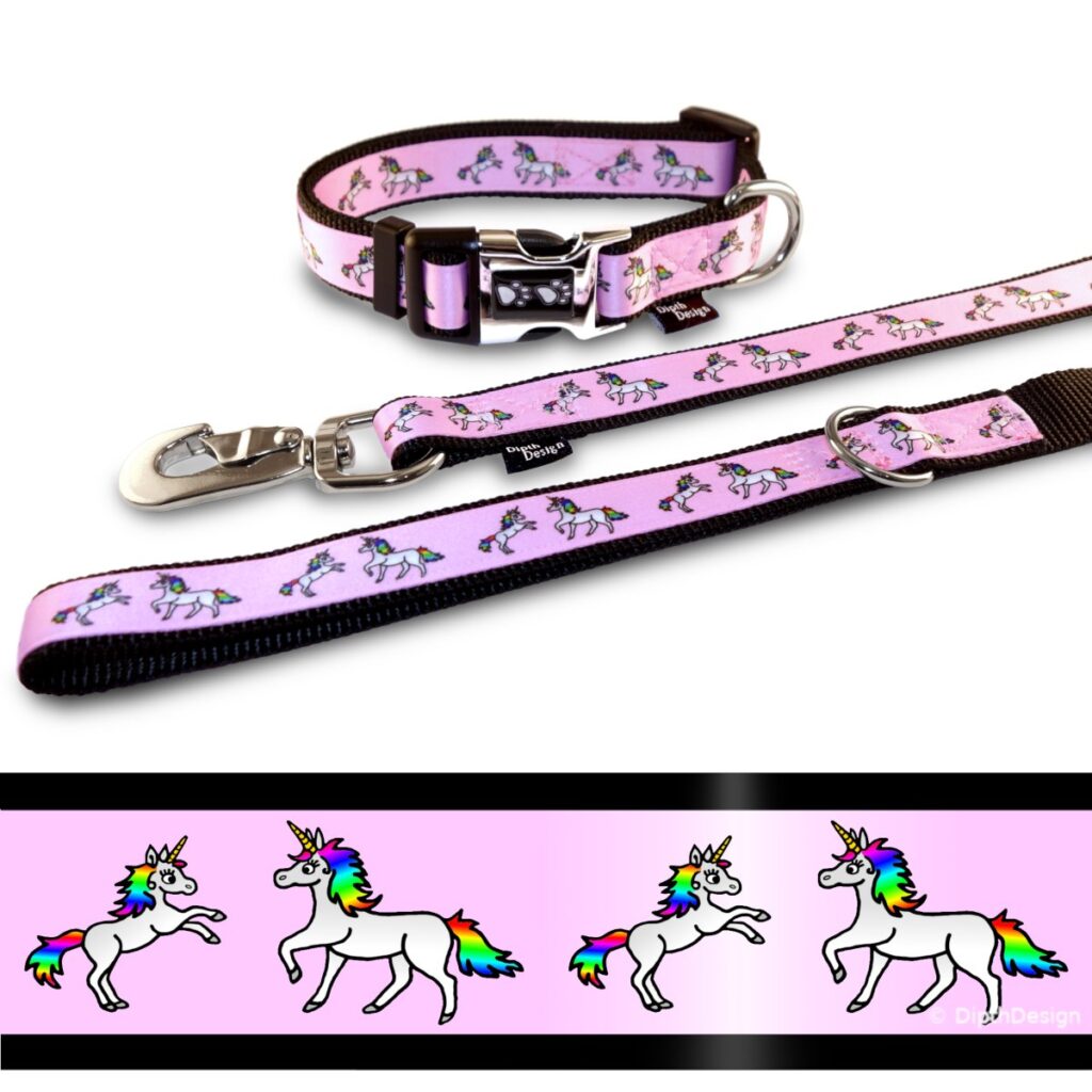 Red Dingo Hundehalsband Mit Einhorn-Design, Violett, Größe XS – Verstellbar & Robust